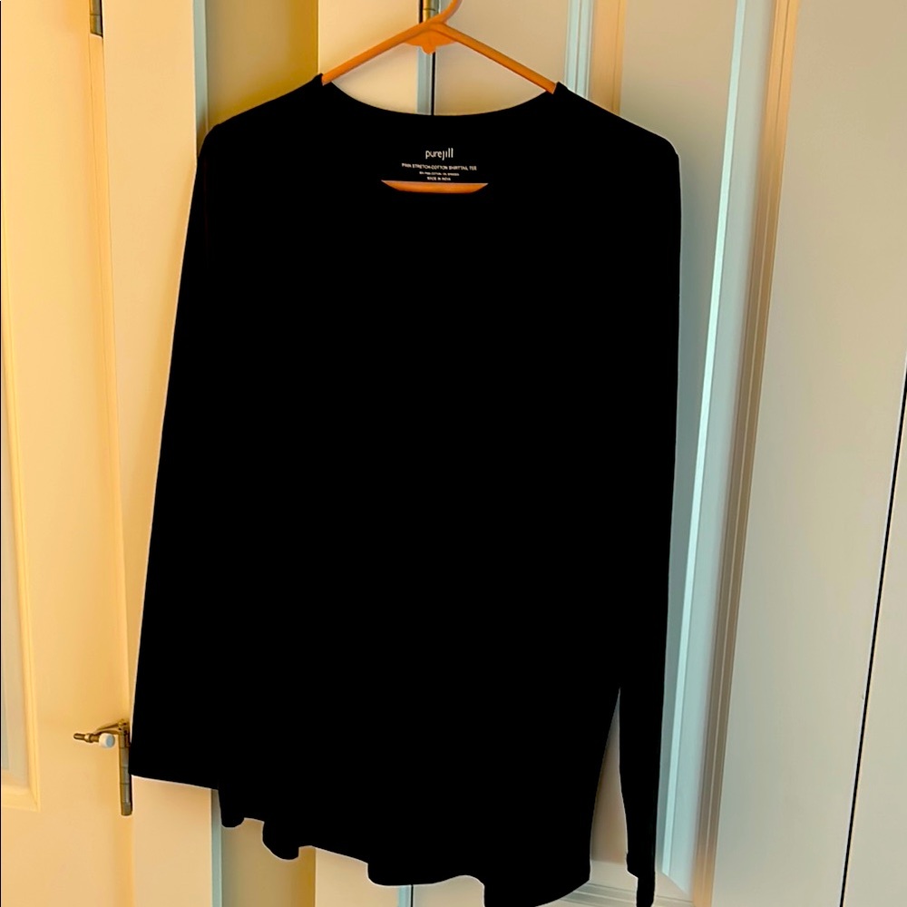 J.Jill PureJill Black Long Sleeve Shirt medium NWT